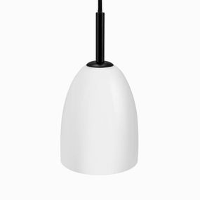 Dyberg Larsen Jazz závesná lampa opál/čierna 12 cm, Obývacia izba / jedáleň, kov, sklo, E14, 15W, K: 26cm