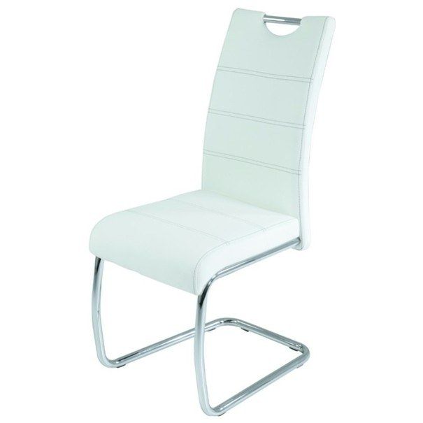 Sconto Jedálenská stolička FLORA S biela, syntetická koža