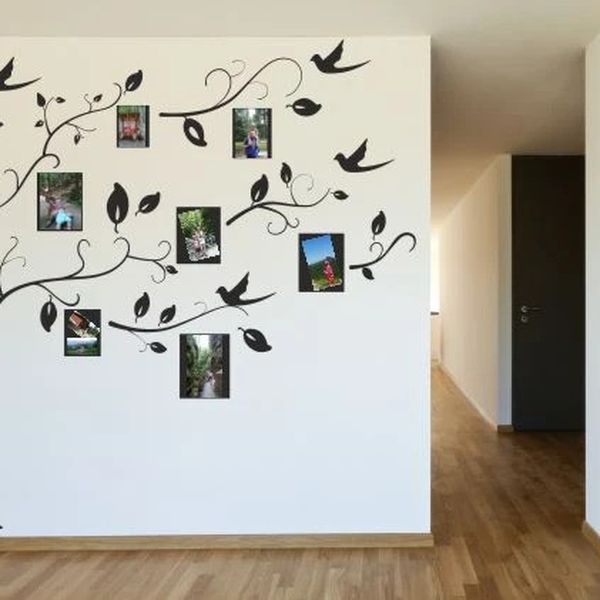 DomTextilu Nálepka na stenu do interiéru s motívom stromu s rámami na fotografie 200 x 200 cm