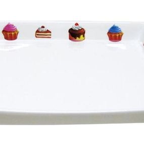 TORO Tácka obdĺžniková s dekorom tortičky; 27,2 x 28 x 3,3 cm