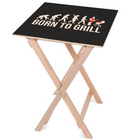 Drevený stolík Born To Grill