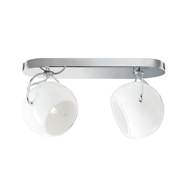Fabbian Beluga White stropné svietidlo priame 2-pl, Obývacia izba / jedáleň, sklo, kov, G9, 48W, P: 22.5 cm, L: 11.6 cm, K: 12.3cm