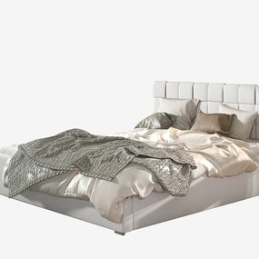 Čalúnená manželská posteľ s roštom Galimo UP 140 - biela