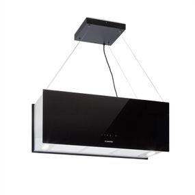 Klarstein Kronleuchter XL, závesný digestor, 90 cm, 590 m³/h, LED, dotykové ovládanie, čierny