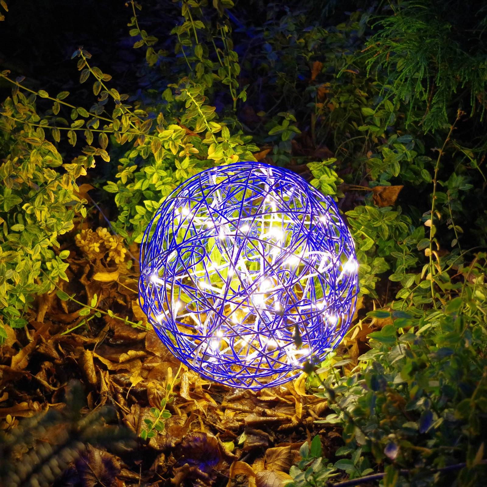 STAR TRADING LED 3D dizajnová guľa Galax Fun, Ø 30 cm, modrá, hliník, 1.2W