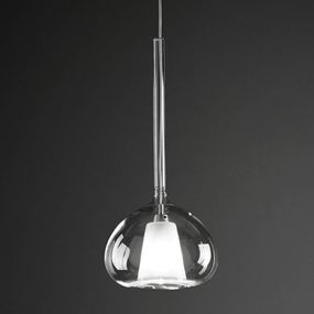 URBAN by Sforzin Závesná lampa Beba, 1-plameňová v priehľadnej, Obývacia izba / jedáleň, pyrexové sklo, kov, G9, 42W