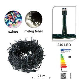 Vianočná LED reťaz v rôznych veľkostiach a farbách -s 240 ks LED farebna