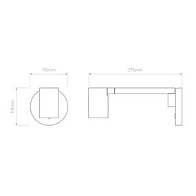 Astro Ascoli Swing nástenné svetlo, biela textúra, Obývacia izba / jedáleň, konštrukčná oceľ, GU10, 6W, L: 11 cm, K: 11cm