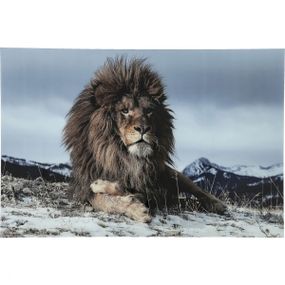 KARE Design Skleněný obraz Lev Král zvířat 120x180cm