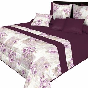 DomTextilu Elegantné bordové prehozy na posteľ s krásnym vzorom kvetov Šírka: 220 cm | Dĺžka: 240 cm 62688-237455