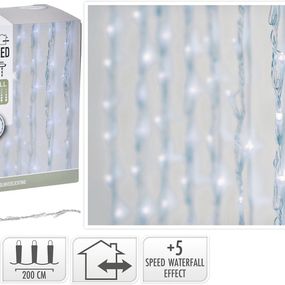 HOMESTYLING Světelný řetěz VODOPÁD bílá 220 LED / 2 m KO-AX8405300