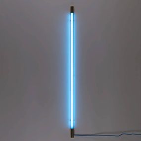 SELETTI Nástenné LED svetlo Linea Gold, modrá, Obývacia izba / jedáleň, sklo, kov, plast, 18W, K: 127.4cm