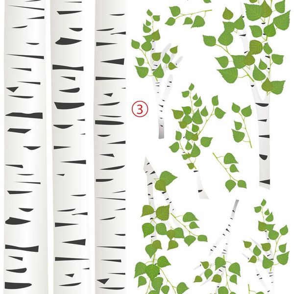 DomTextilu Úžasné nálepky na stenu breza 215 x 270 cm  42084 