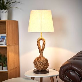 Sea-Club Stolná lampa Nils, Obývacia izba / jedáleň, textil, drevo, E27, 60W, K: 70cm