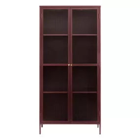 Červená kovová vitrína 90x190 cm Bronco - Unique Furniture