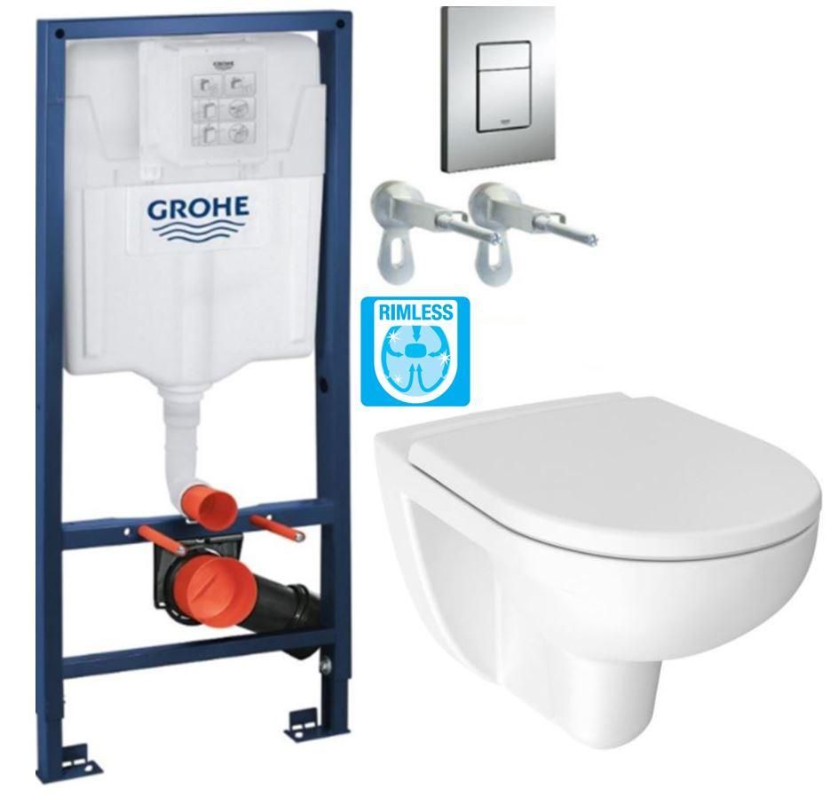 Rapid SL pre závesné WC 38528SET s chrómovou doskou + WC JIKA LYRA PLUS RIMLESS + SEDADLO duraplastu 38772001 LY1