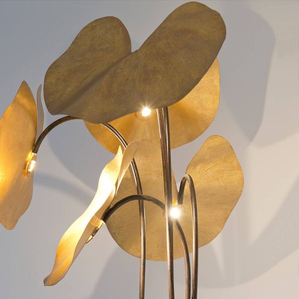 Holländer Stropné LED svietidlo Controversia, tienidlo zlaté, Obývacia izba / jedáleň, železo, 3.2W, L: 70 cm, K: 157cm