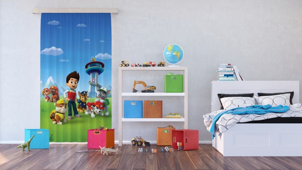 FCS L 7167 AG Design textilný foto záves detský obrazový Paw Patrol FCSL 7167, veľkosť 140 x 245 cm