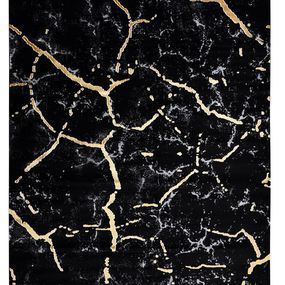 Dywany Łuszczów Kusový koberec Gloss 410A 86 3D mramor black/gold - 160x220 cm