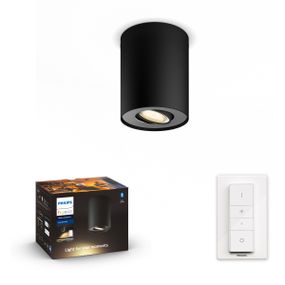 Philips Hue White Ambiance 8719514338449 Pillar stropné bodové svietidlo D103mm 1xGU10 +SWITCH 5,5W/350lm 2200-6500K čierna bluetooth