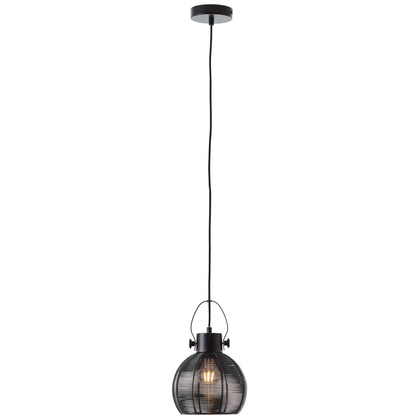 Brilliant Závesná lampa Sambo klietkové tienidlo 1-pl čierna, Obývacia izba / jedáleň, kov, E27, 60W