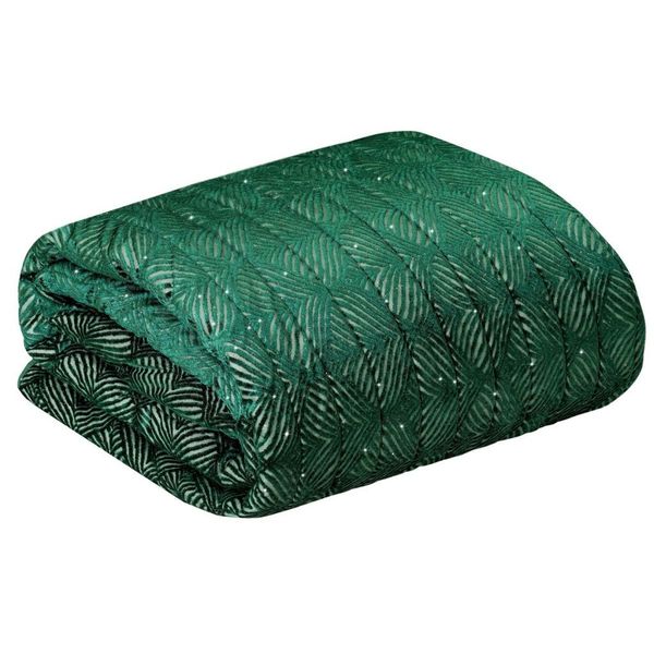 DomTextilu Krásny zelený prehoz na posteľ s trblietkami Šírka: 220 cm | Dĺžka: 240 cm 40657-185707