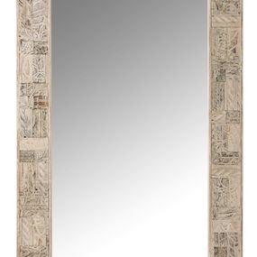 Biele nástenné zrkadlo z recyklovaného dreva Adelais - 90*5*150 cm