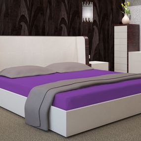 DomTextilu Tmavo fialové napínacie plachty na postele 66848-240805 Fialová Šírka: 200 cm | Dĺžka: 220 cm Fialová