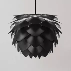 UMAGE Silvia Medium závesná lampa čierna Ø 50 cm, Obývacia izba / jedáleň, polypropylén, polykarbonát, textil, E27, 15W, K: 41cm