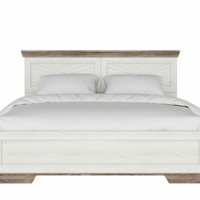 BRW Manželská posteľ MARSELLE LOZ/160x200 (s úložným priestorom) jaseň snežný/ dub sonoma tmavý