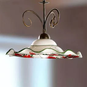 Ceramiche Závesná lampa ROSOLACCI, Obývacia izba / jedáleň, keramika, kov, E27, 60W