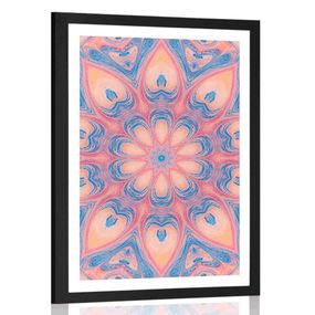 Plagát s paspartou hypnotická Mandala - 40x60 black