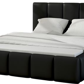 Čalúnená manželská posteľ Evora 140 - čierna (Soft 11)