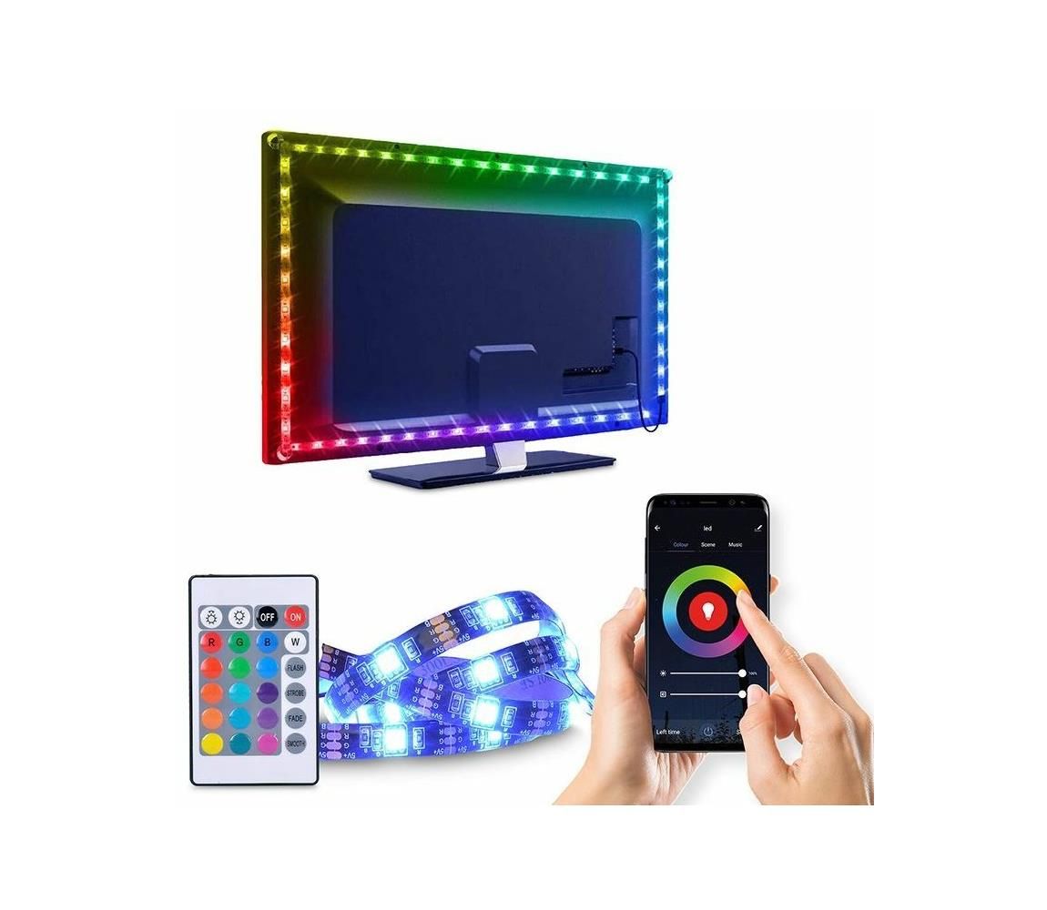 Solight WM58 - LED RGB Pásik pre TV LED/6W/5V Wi-Fi Tuya + diaľkové ovládanie