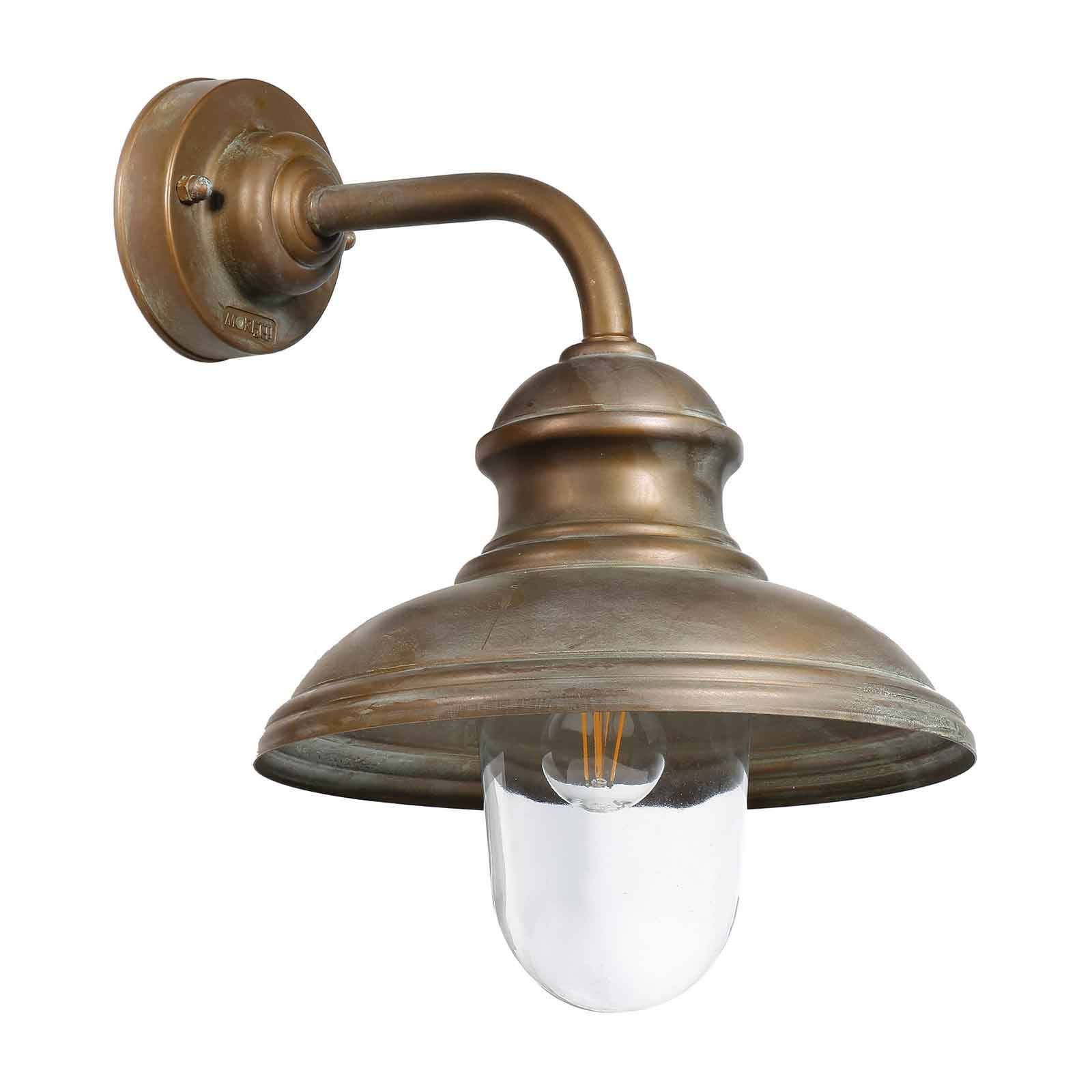 Moretti Luce Vonkajšie nástenné svietidlo Mill 1595 mosadz/číra, mosadz, E27, 52W, K: 34cm