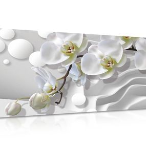 Obraz orchidea na abstraktnom pozadí - 120x60