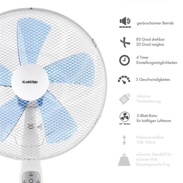 Klarstein Summerjam, stojanový ventilátor, sada 2 ks, 41 cm (16