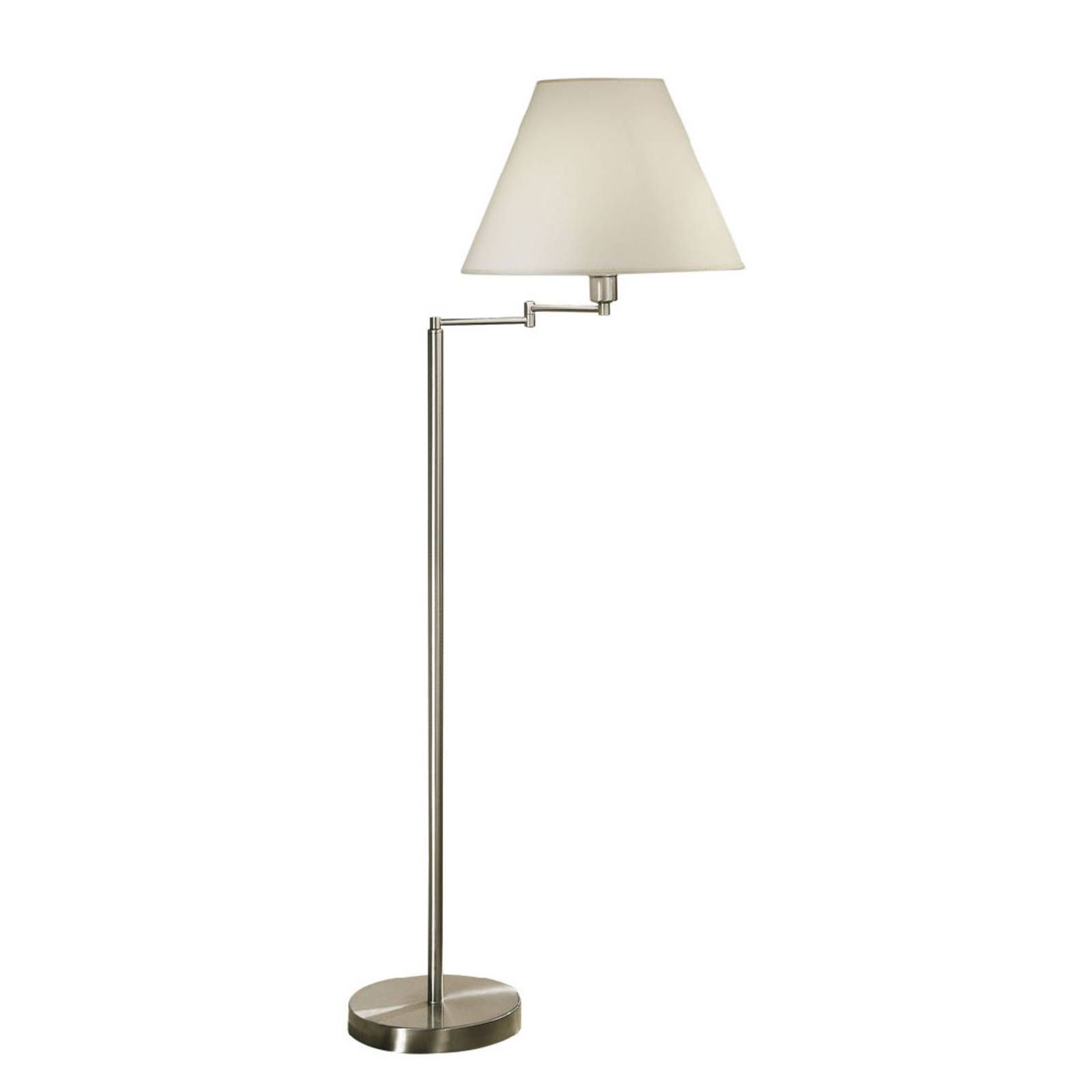 austrolux by Kolarz Stojaca lampa Hilton biele textilné tienidlo nikel, Obývacia izba / jedáleň, kov, textil, E27, 60W, K: 156cm