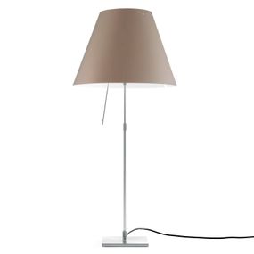 Luceplan Costanza stolná lampa D13i hliník/nugát, Obývacia izba / jedáleň, hliník, polykarbonát, E27, 140W, K: 110cm