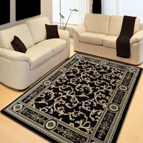 DomTextilu Čierny koberec s ornamentom 12712-157591
