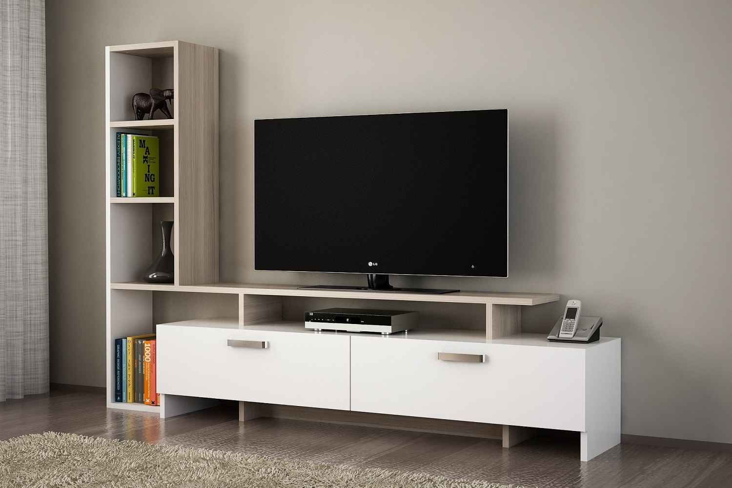 Sofahouse Dizajnový TV stolík Haddie 168,2 cm biely