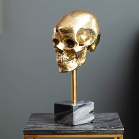 LuxD Dekoračný predmet Lebka 35 cm zlatý