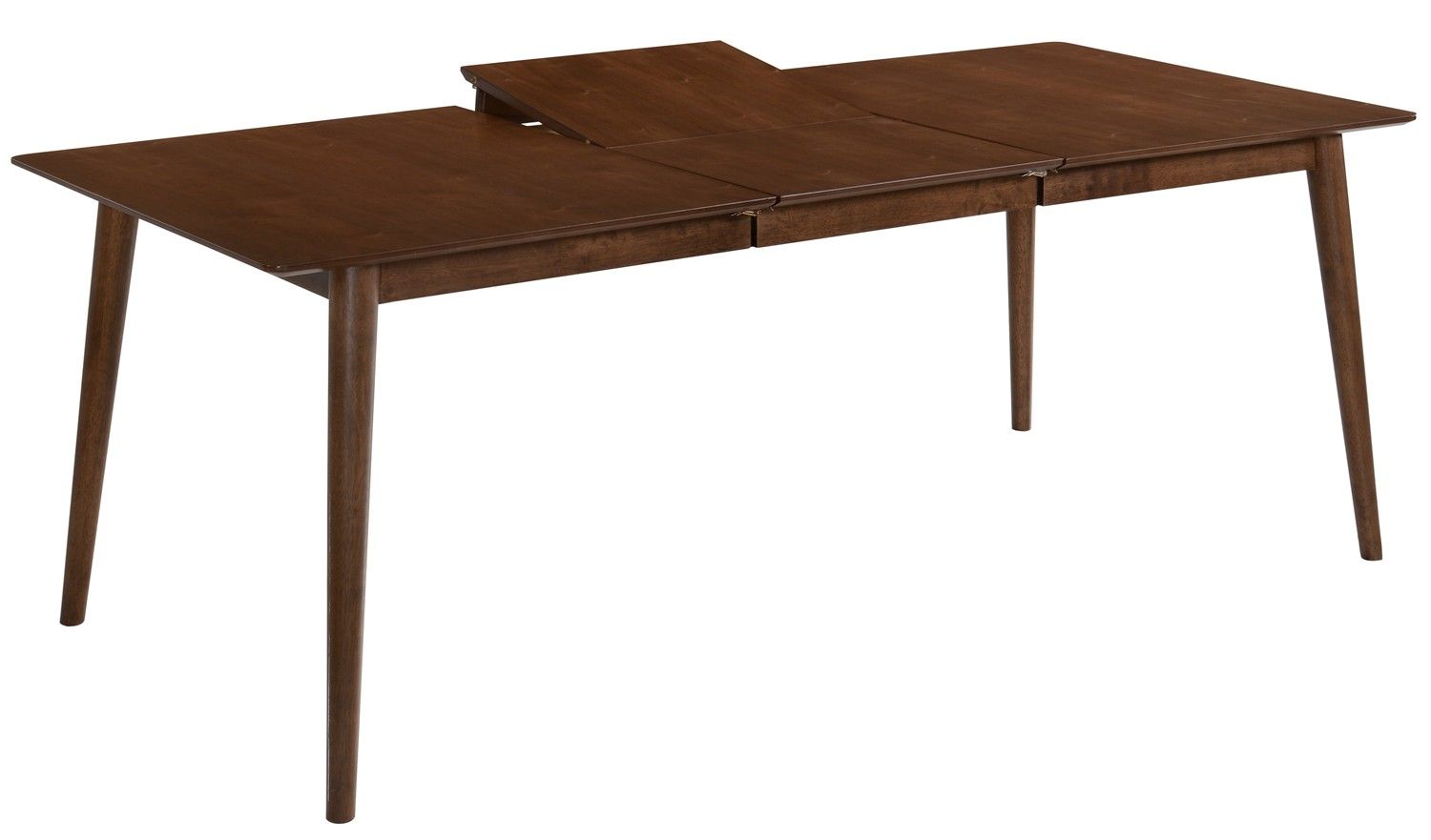 Estila Moderný obdĺžnikový rozkladací jedálenský stôl Nordica Nogal z dreva v orechovo hnedej farbe so štyrmi šikmými nožičkami 200cm
