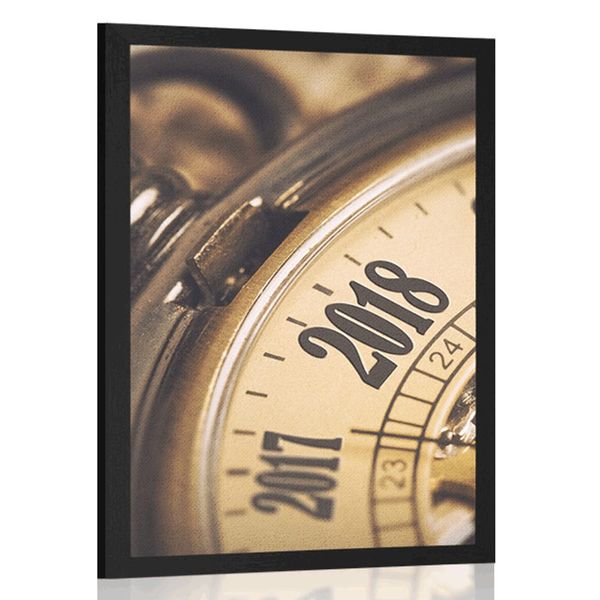 Plagát vintage vreckové hodinky - 60x90 black