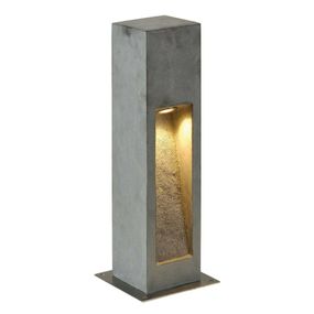 SLV BIG WHITE ARROCK STONE, venkovní stojací lampa, LED, 3000K, hranatá, šedý kámen, D/Š/V 12/12/50 cm, max. 6 W 231370