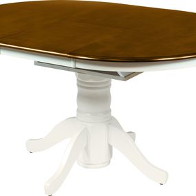 Estila Provensálsky oválny rozkladací jedálenský stôl Felicita hnedo-bielej farby 106-146cm