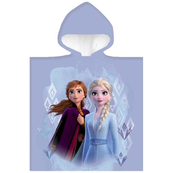 Carbotex · Detské / dievčenské plážové pončo - osuška s kapucňou Ľadové kráľovstvo - Frozen - motív Anna a Elsa - 100% bavlna - 50 x 110 cm