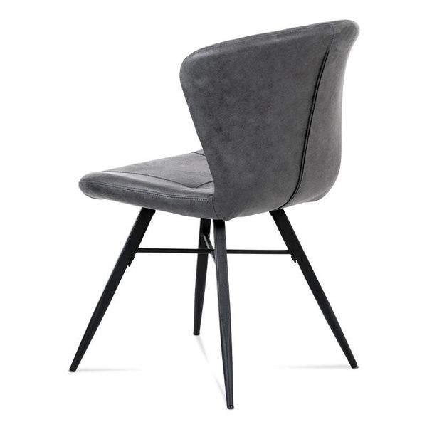 Autronic -  Jedálenská stolička HC-442 GREY3, sivá látka vintage, kov čierny matný
