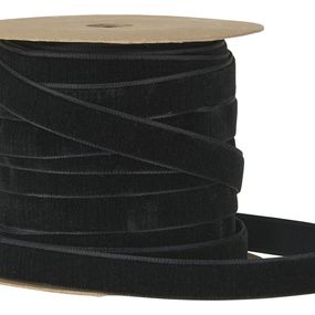 IB LAURSEN Zamatová stuha na špulke Black - 10 m