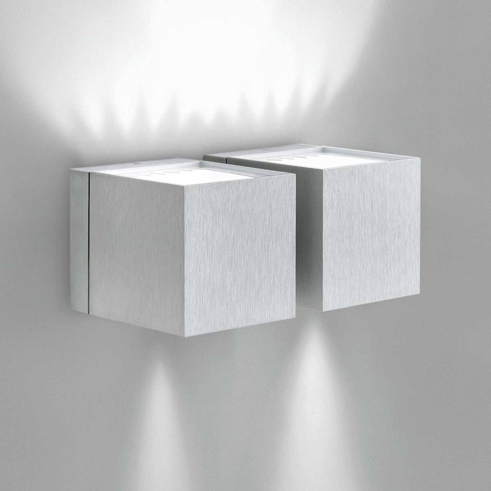 Milan Iluminación Dau – nástenné svietidlo up-down hliník 2-pl, Obývacia izba / jedáleň, hliník, G9, 53W, L: 18 cm, K: 8cm